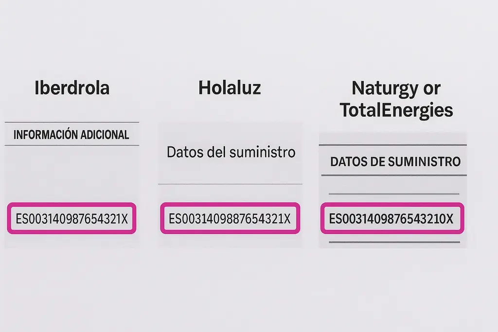 Factura con CUPS en el reverso