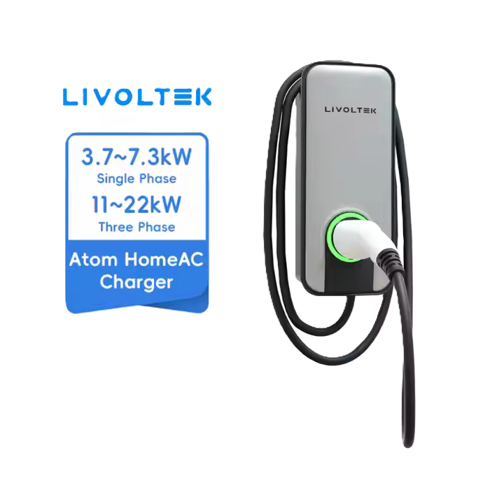 Cargador inteligente para vehículo eléctrico con control desde app móvil y conexión WiFi